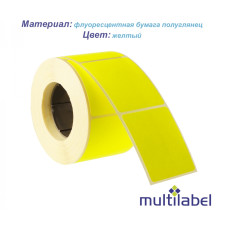 Етикетка флуоресцентна прямокутна жовта
