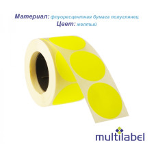 Етикетка флуоресцентна кругла жовта