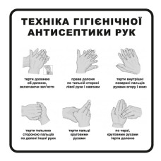 Стікер "Техніка гігієнічної антисептики рук"